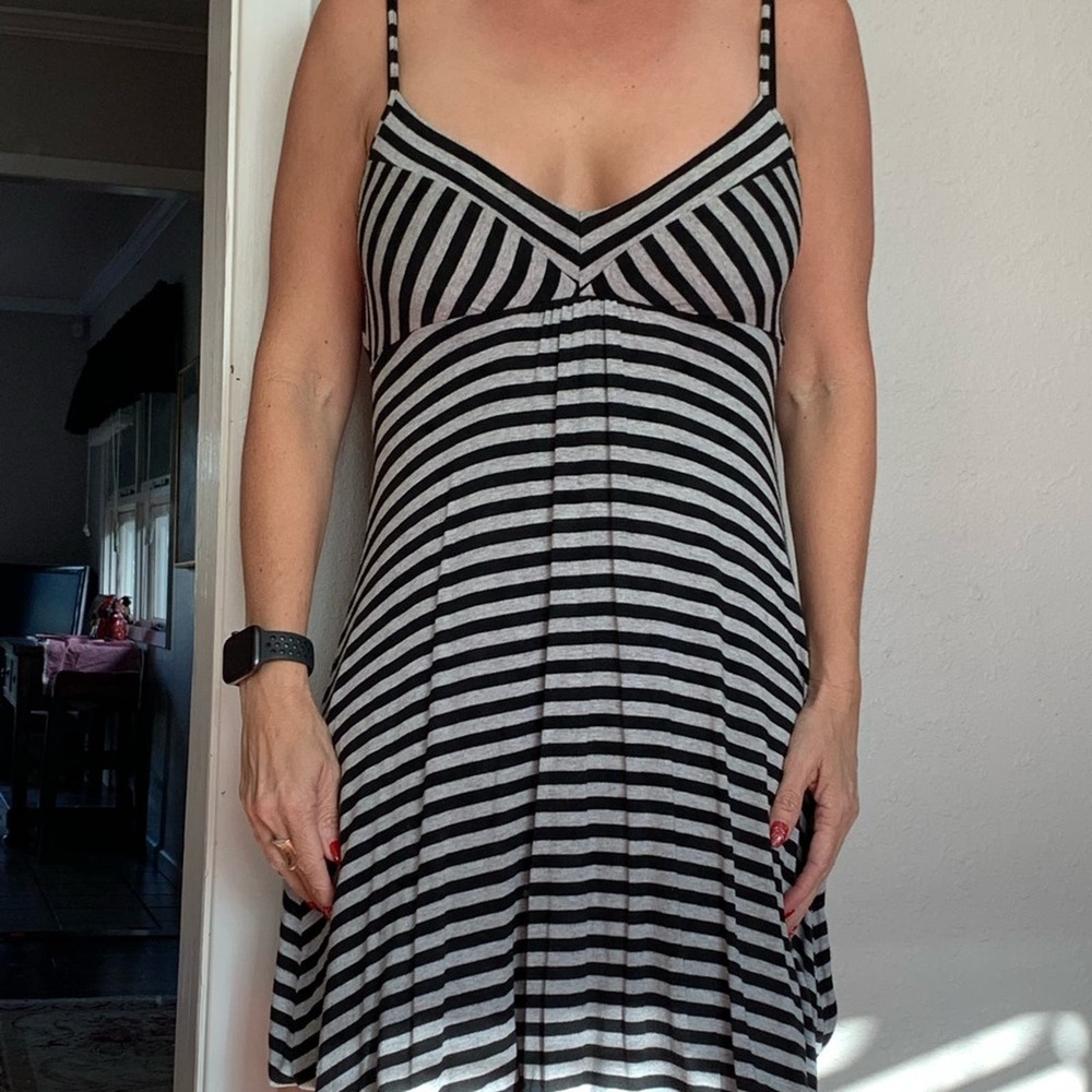 Lux Black & Gray Tank Top Dress